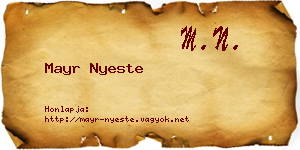 Mayr Nyeste névjegykártya